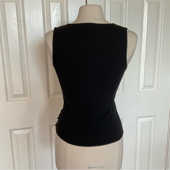 Kenneth Cole Top, Size M, Black, Faux Wrap, Sleeveless Top, Office to Evening - Picture 3 of 6